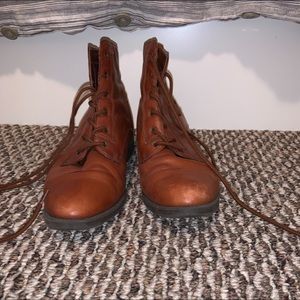 Light brown combat boots